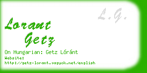 lorant getz business card